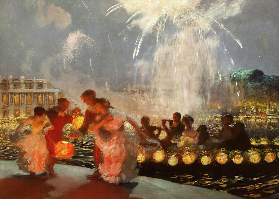 Lamp Painting - The Joyous Festival, 1906 by Gaston La Touche