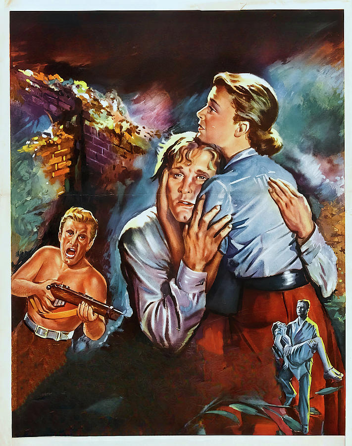 Kirk Douglas Painting - The Juggler, 1953, movie poster painting by Movie World Posters