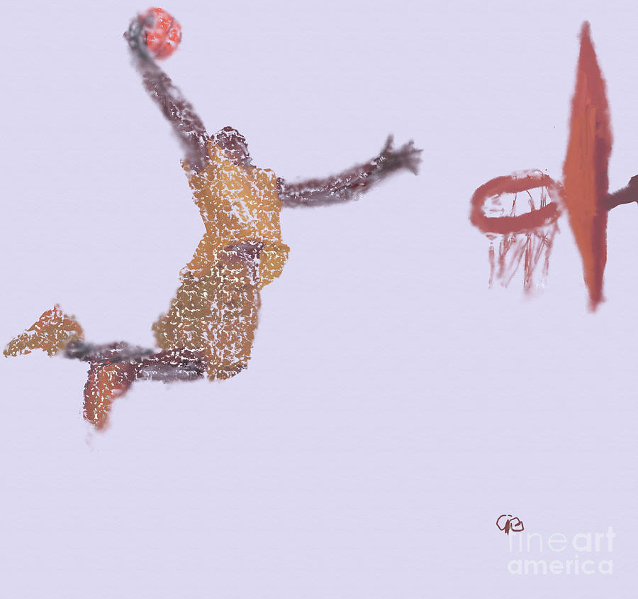#Narrative The #Jump for the #Basketball #Hoop Digital Art by Arlene Babad