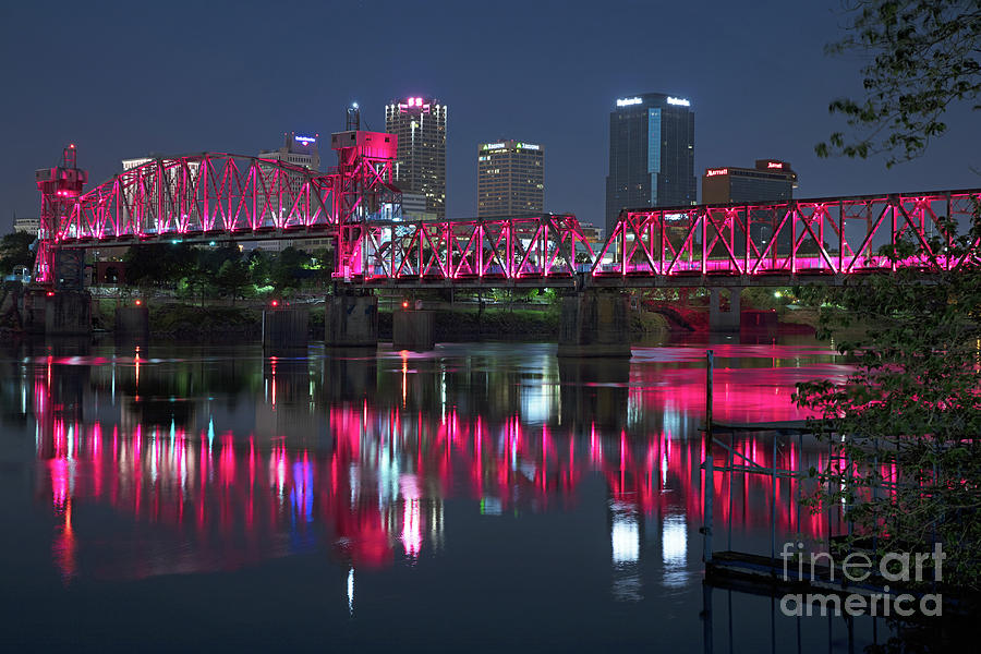 The Junction Bridge and Little Rock Skyline Photograph by Bill Cobb
