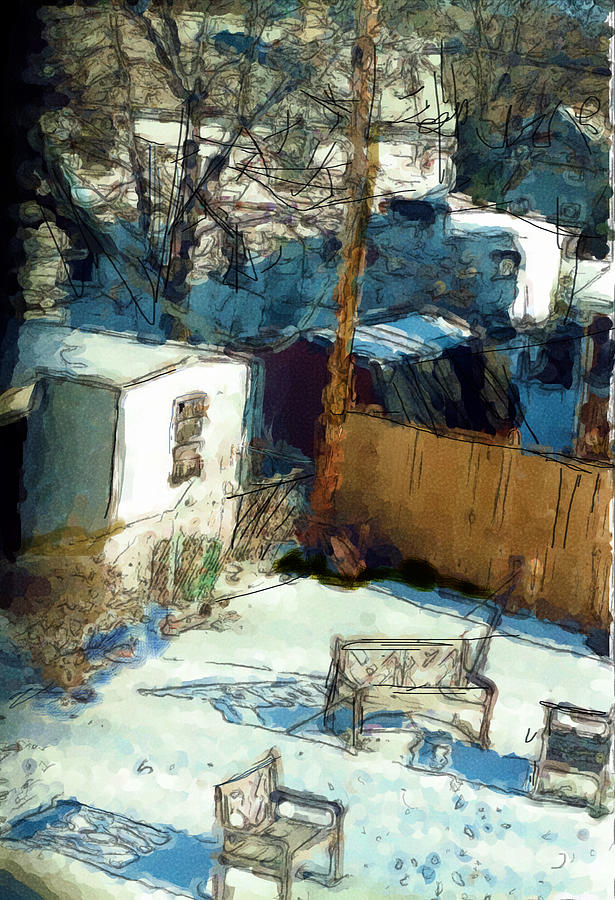 The Junction of Four Backyards-2 Digital Art by Richard Ortolano