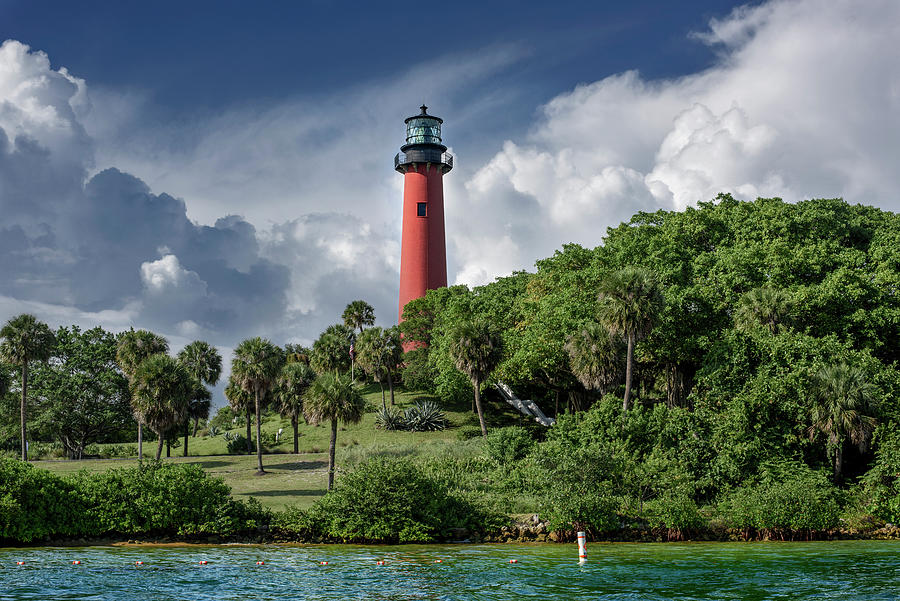 Summer Photograph - The Jupiter Inlet Lighthouse by Laura Fasulo