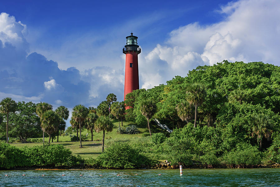 Tree Photograph - The Jupiter Lighthouse Florida by Laura Fasulo