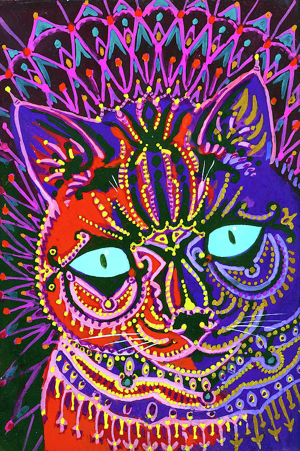 The Kaleidoscope Cat circa 1930 Painting by Louis Wain - Pixels