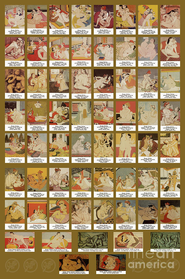 Kamasutra Digital Art - Kama Sutra  Poster - 64 Sex Positions by Jean luc Comperat