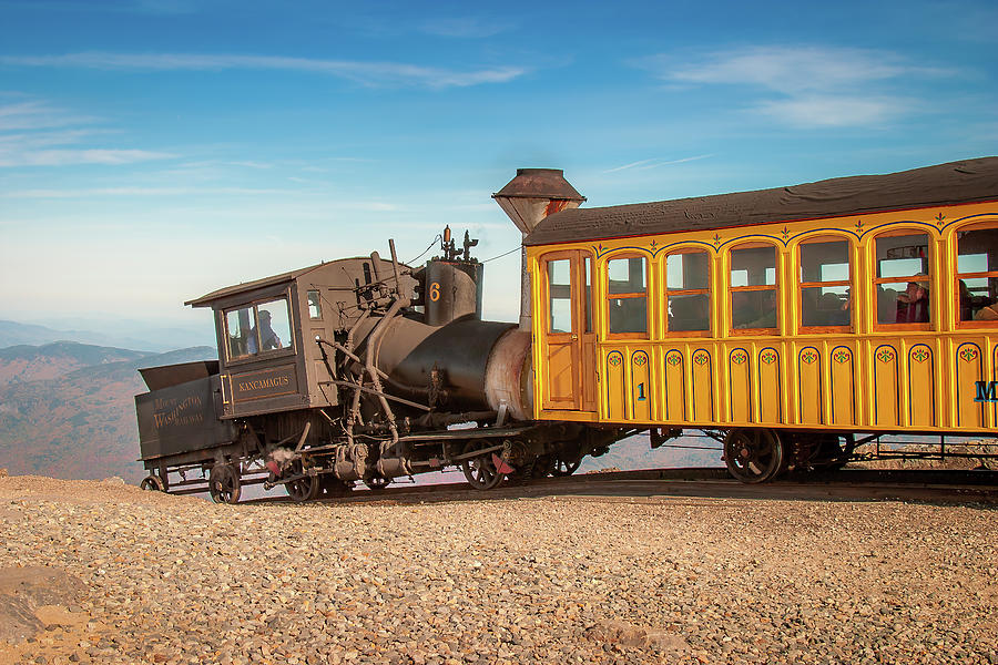 Cog Railway Photograph - The Kancamagus Steam Train on MT Washington by Jeff Folger