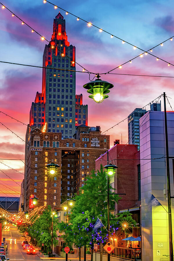 The Kansas City Power and Light Building And Cityscape At Sunset Photograph by Gregory Ballos