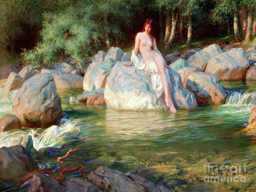 Nude Painting - The Kelpie, 1913 by Nathaniel Dance-Holland