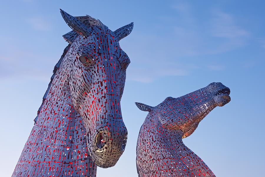 The Kelpies at twilight Photograph by Stephen Taylor