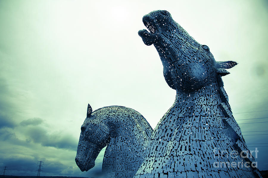 Architecture Photograph - The Kelpies, Falkirk, Scotland . At  30 metres high, these are  the biggest equine statues in the wo by Jane Rix