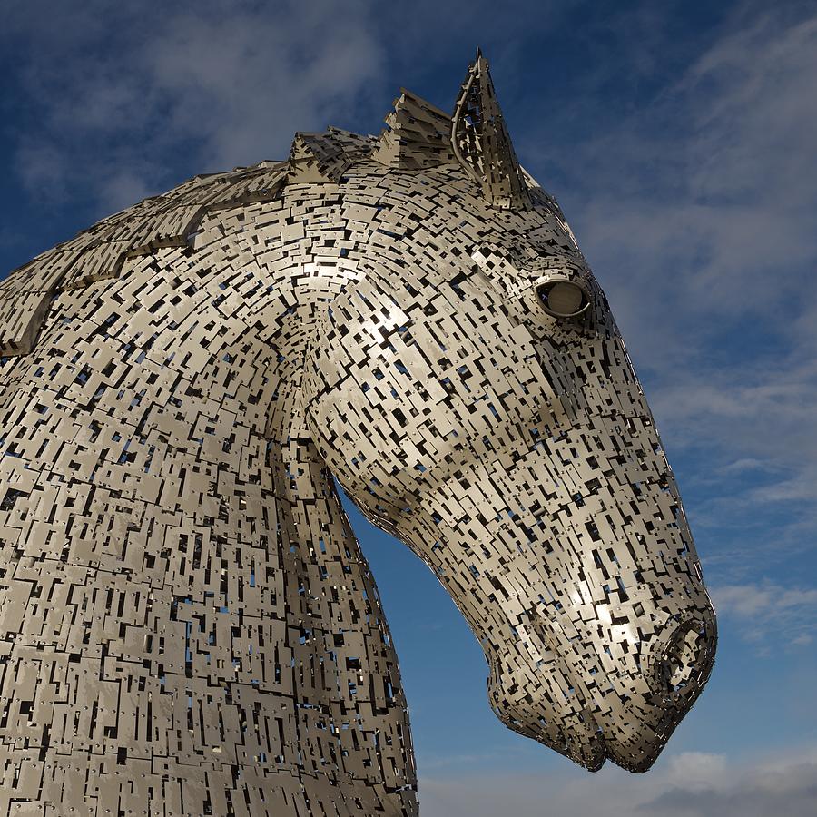 The Kelpies side on Photograph by Stephen Taylor
