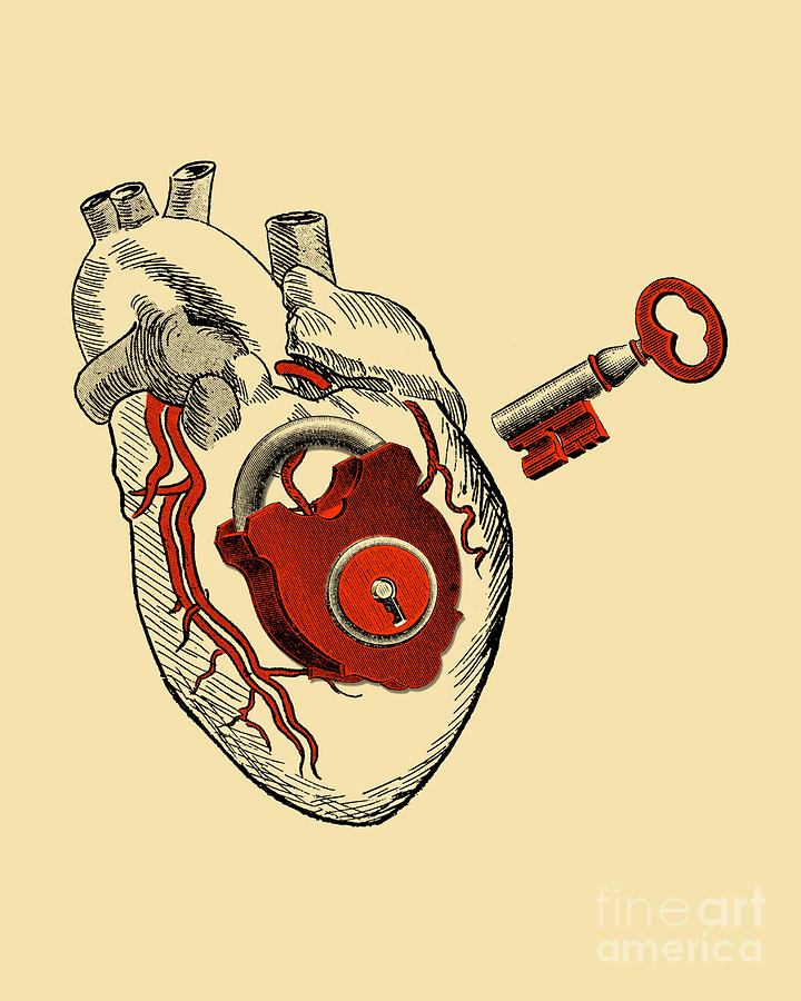 Vintage Digital Art - The Key To My Heart by Madame Memento