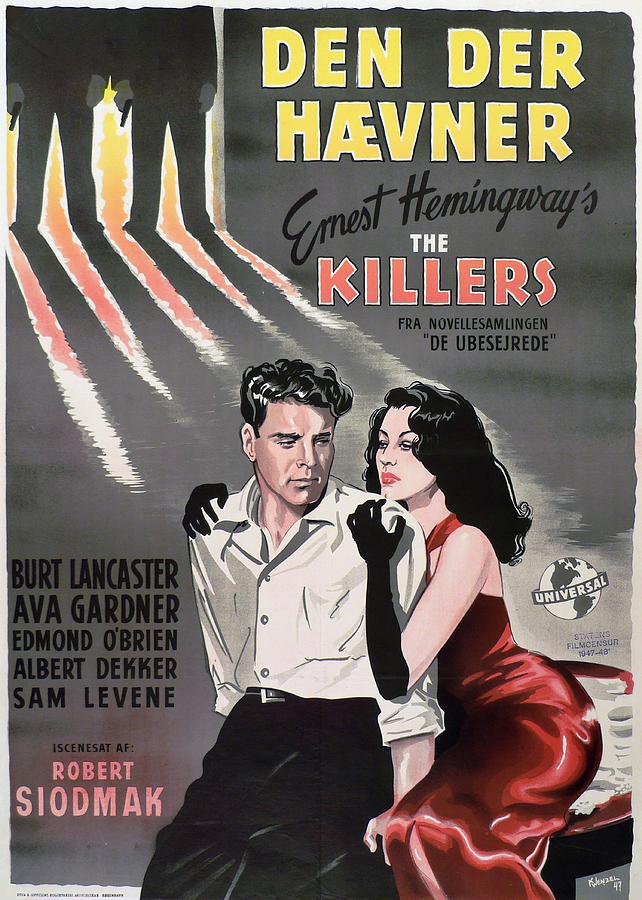 Burt Lancaster Mixed Media - The Killers, 1946 - art by Kurt Wenzel by Movie World Posters