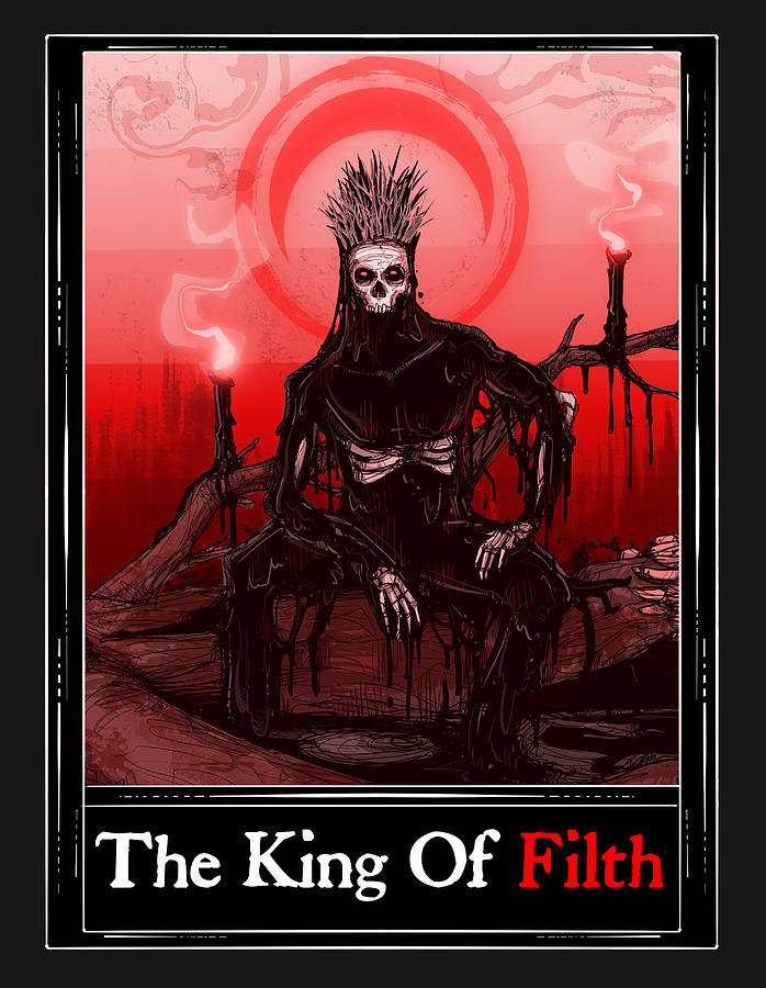 The King Of Filth Tarot Drawing by Ludwig Van Bacon