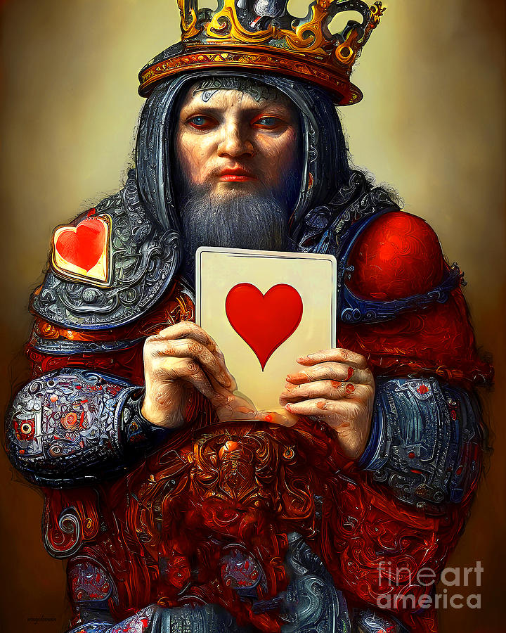 Fantasy Mixed Media - The King of Hearts 20230110a by Wingsdomain Art and Photography
