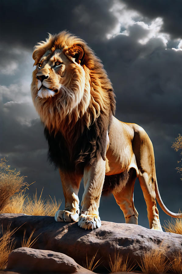 Wildlife Digital Art - The King Of The Jungle by Manjik Pictures