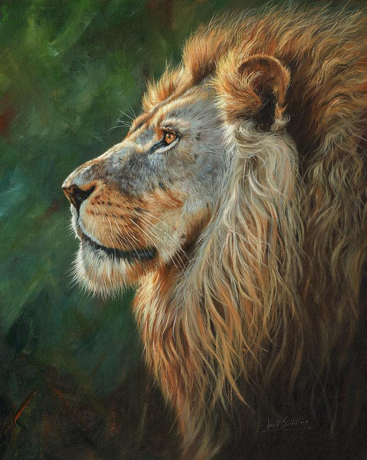 Lion Painting - The King Will Come by David Stribbling