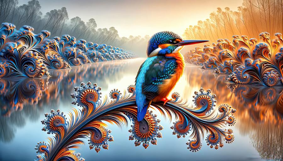 The Kingfishers Perch Digital Art by Bill And Linda Tiepelman