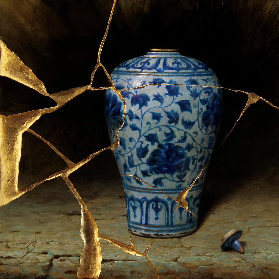 The Kintsugi Vase - Katie Painting by Bruno Capolongo