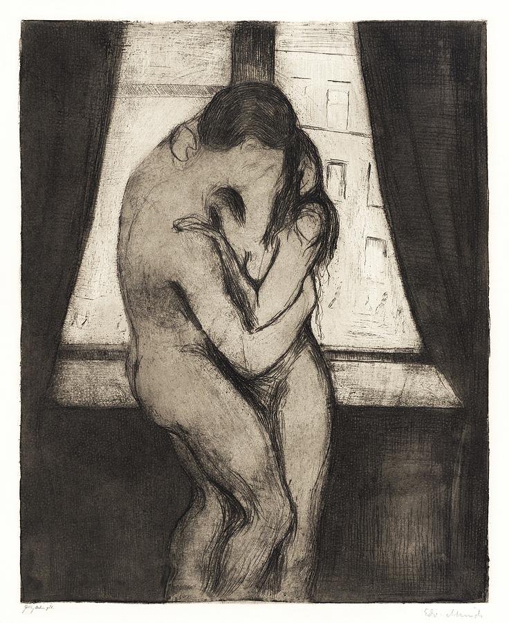 The Kiss 1895 By Edvard Munch Painting By Les Classics