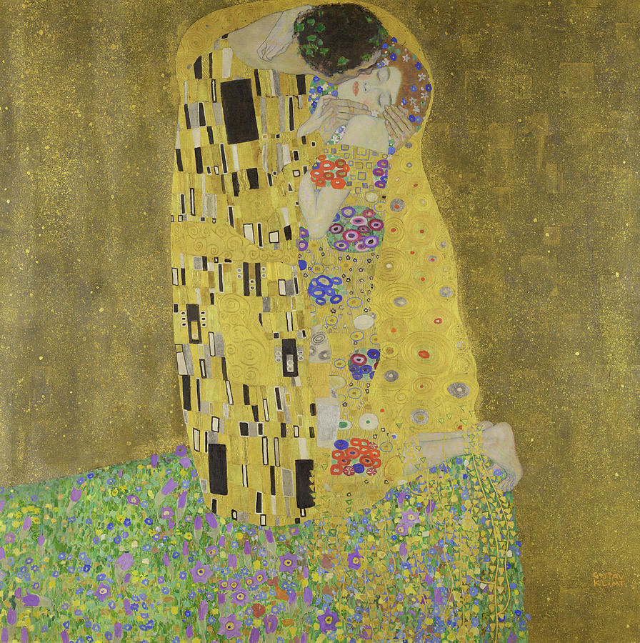 The Kiss, 1907-1908 Painting by Gustav Klimt