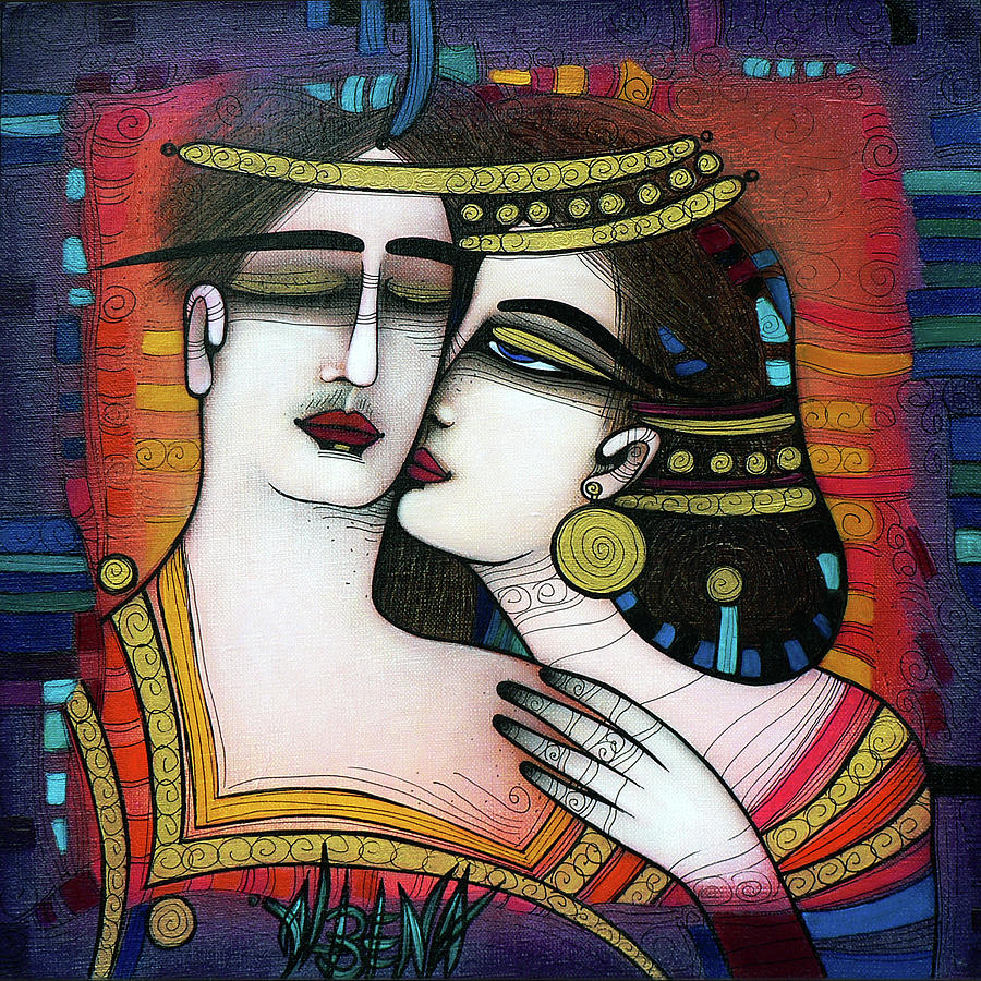 The kiss Painting by Albena Vatcheva
