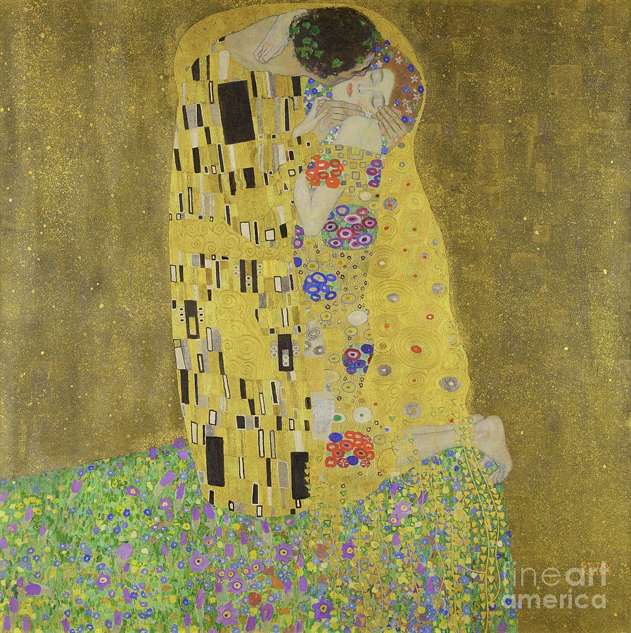 The Kiss by Gustav Klimt Painting by Tina LeCour