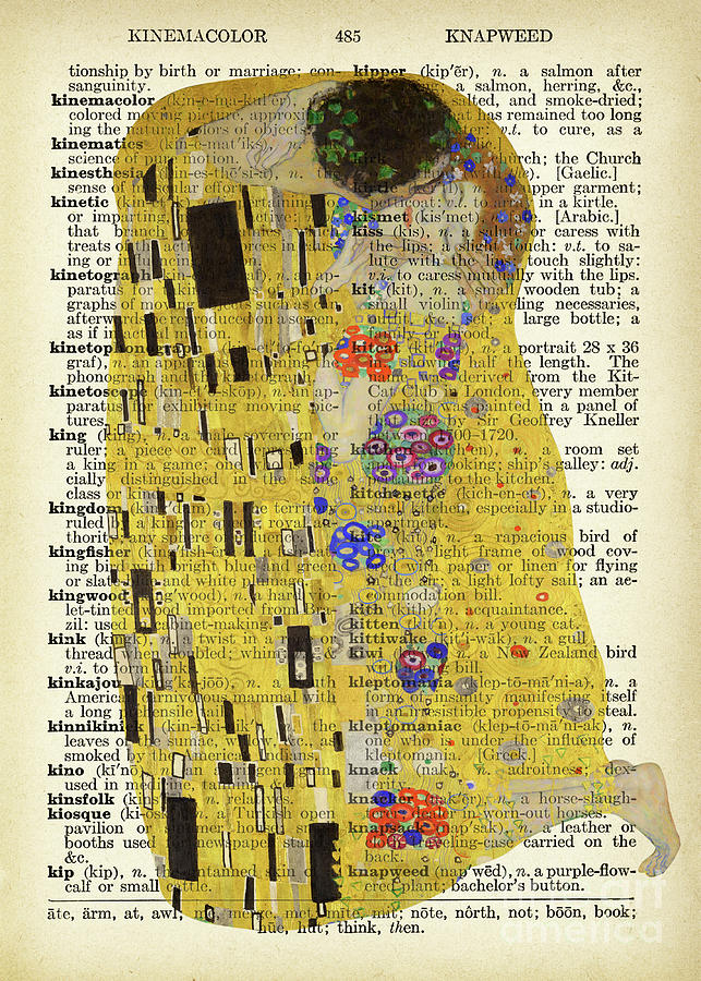 The kiss by Klimt Mixed Media by Delphimages Photo Creations