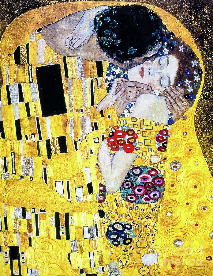 The Kiss Closeup By Gustav Klimt Painting By Gustav Klimt Fine