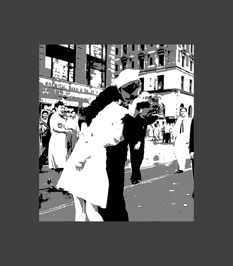 The Kiss V J Day In Times Square Patriotic Graphic Digital Art By Jase