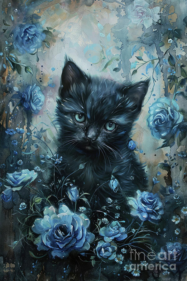 The Kitten Stare Painting by Tina LeCour
