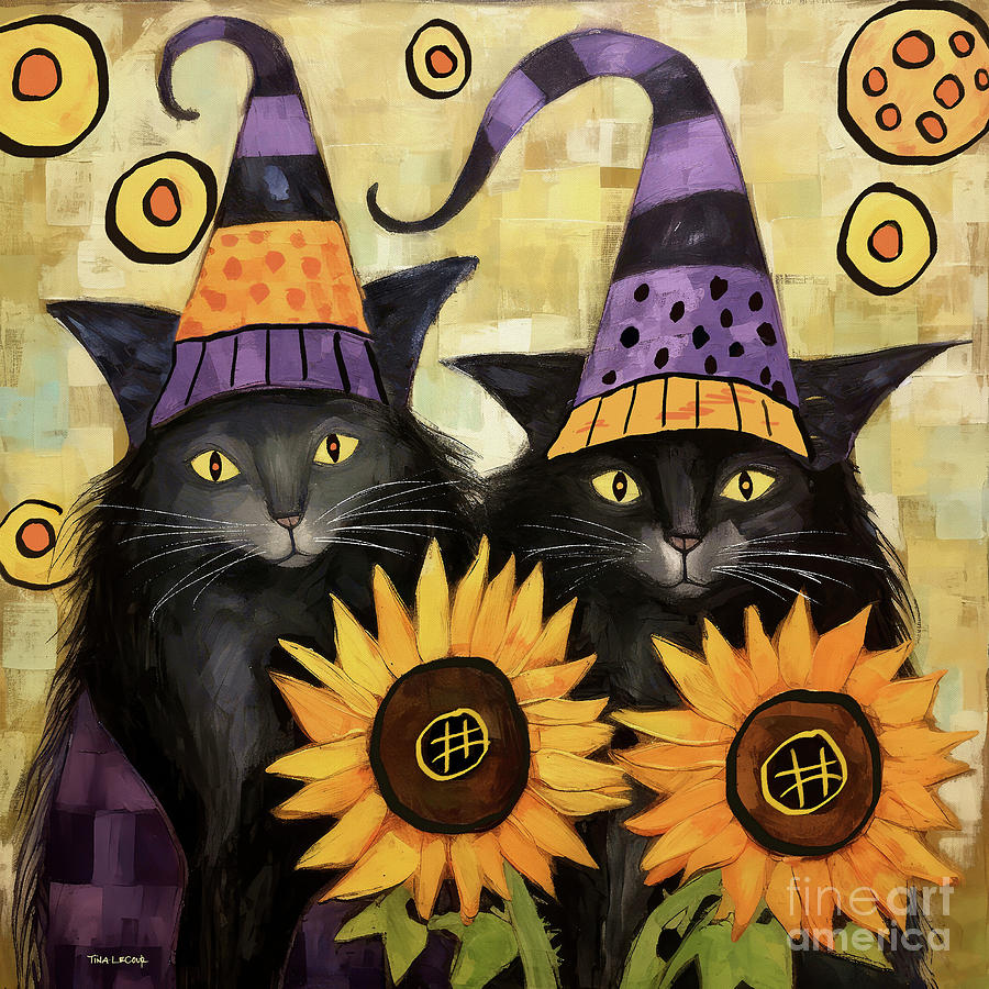 Cat Painting - The Kitten Wizards by Tina LeCour
