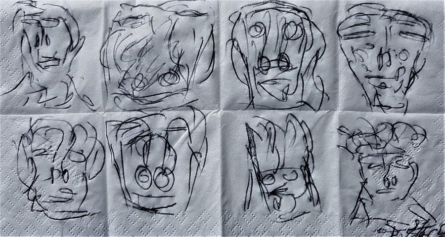 The Kleenex Portraits Drawing by Darrell Black