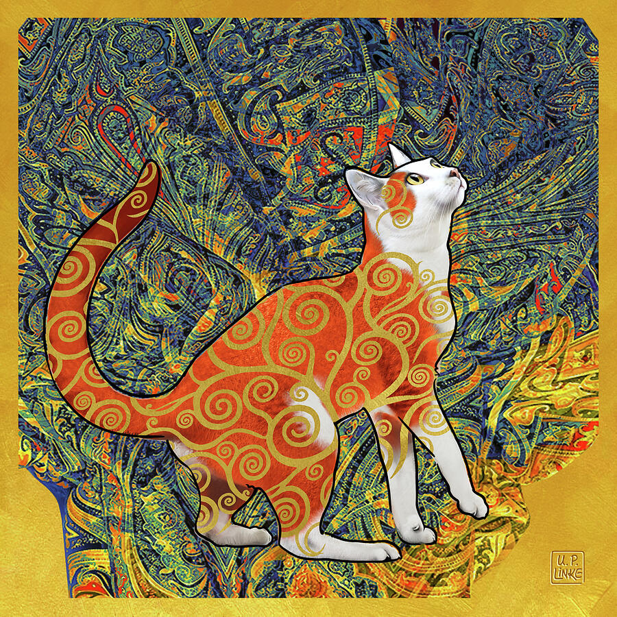 The Klimt Cat Mixed Media by Udo Linke
