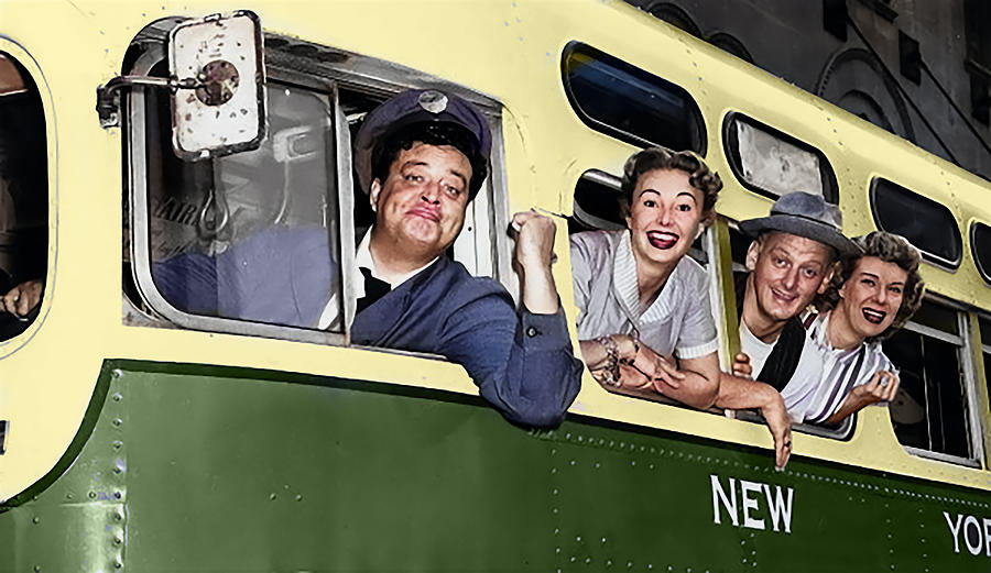 The Kramdens and Nortons on the Honeymooners Bus Mixed Media by Pheasant Run Gallery