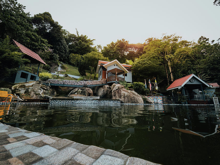 The Kuak Hill Resort chalets in Lenggong during sunrise. Photograph by ...