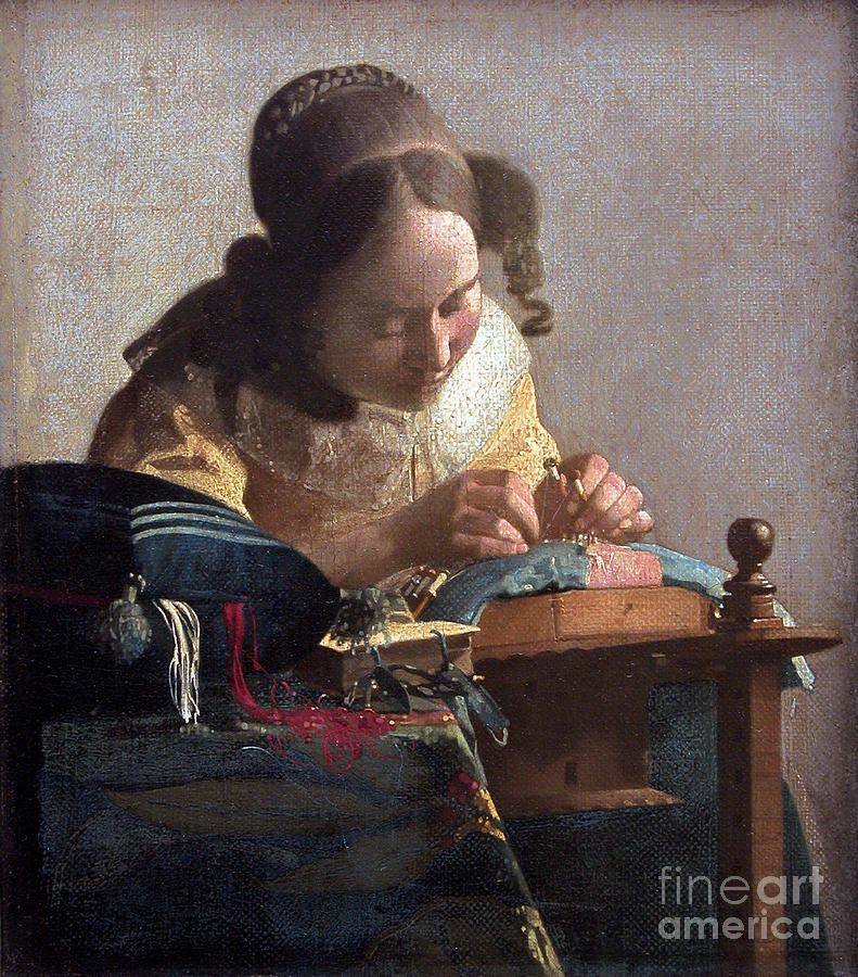 The Lacemaker, 1665 Painting by Johannes Vermeer