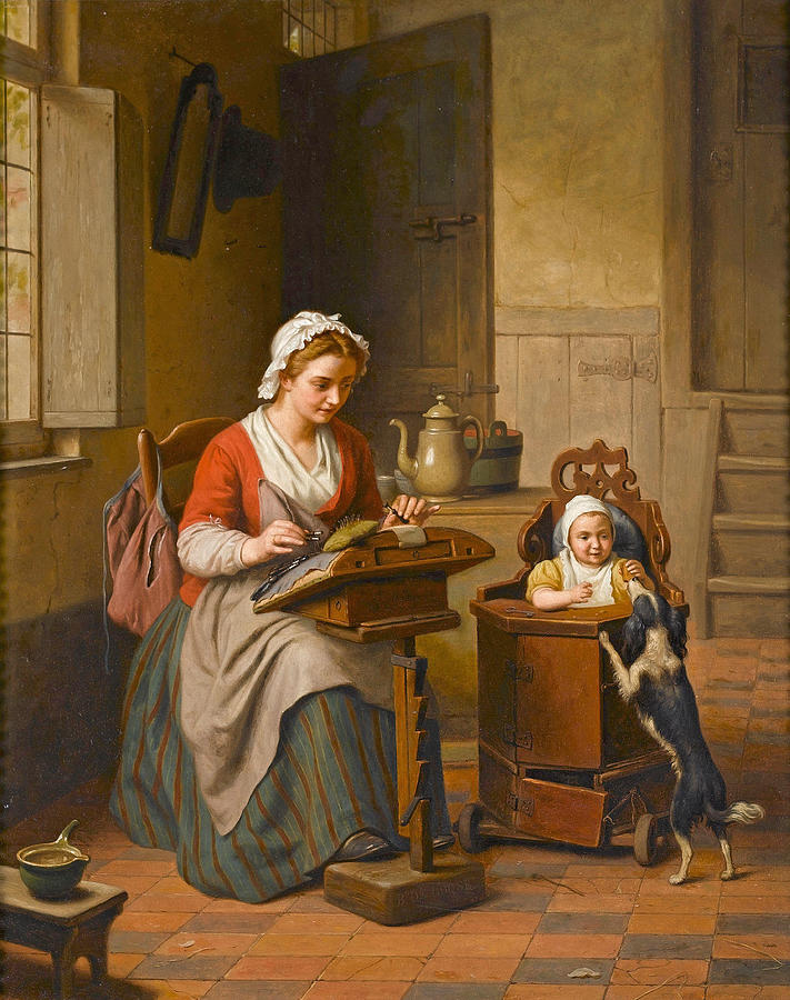 The Lacemaker Painting by Basile de Loose