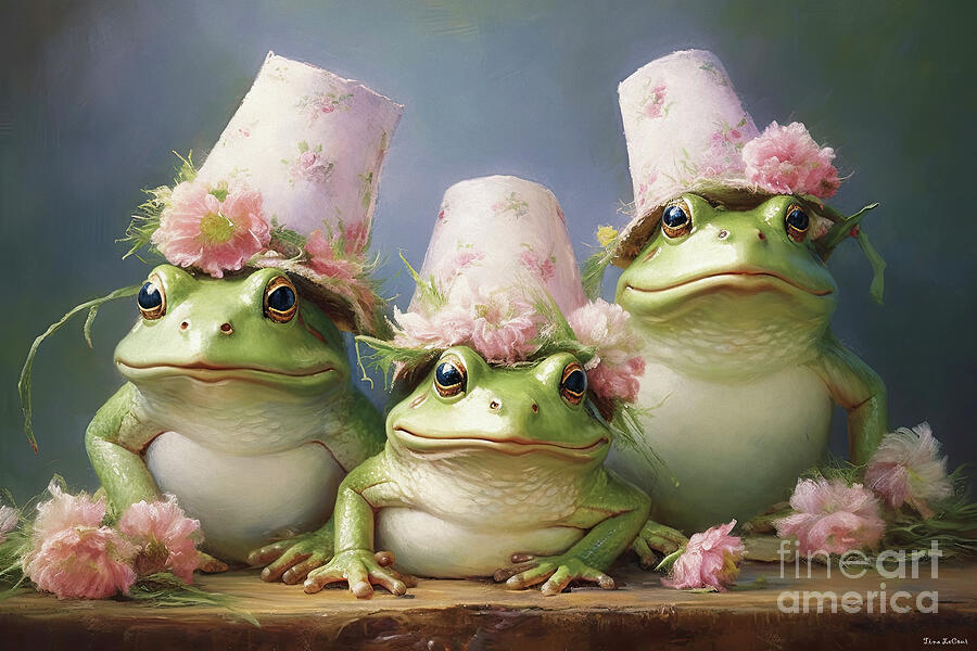 The Ladies Bullfrog Garden Club Painting by Tina LeCour