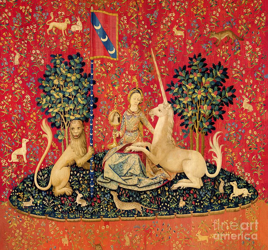 The Lady and the Unicorn - Sight Painting by Unknown