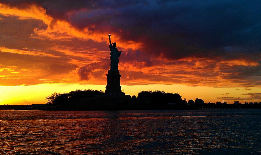 Statue Of Liberty Photograph - The Lady Has Some Magic by David Polakoff