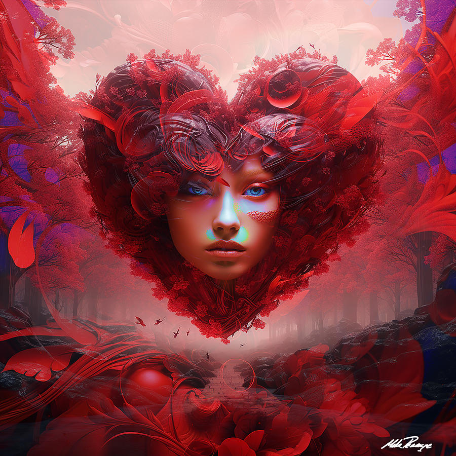 The Lady in Red Digital Art by Mike Peconge