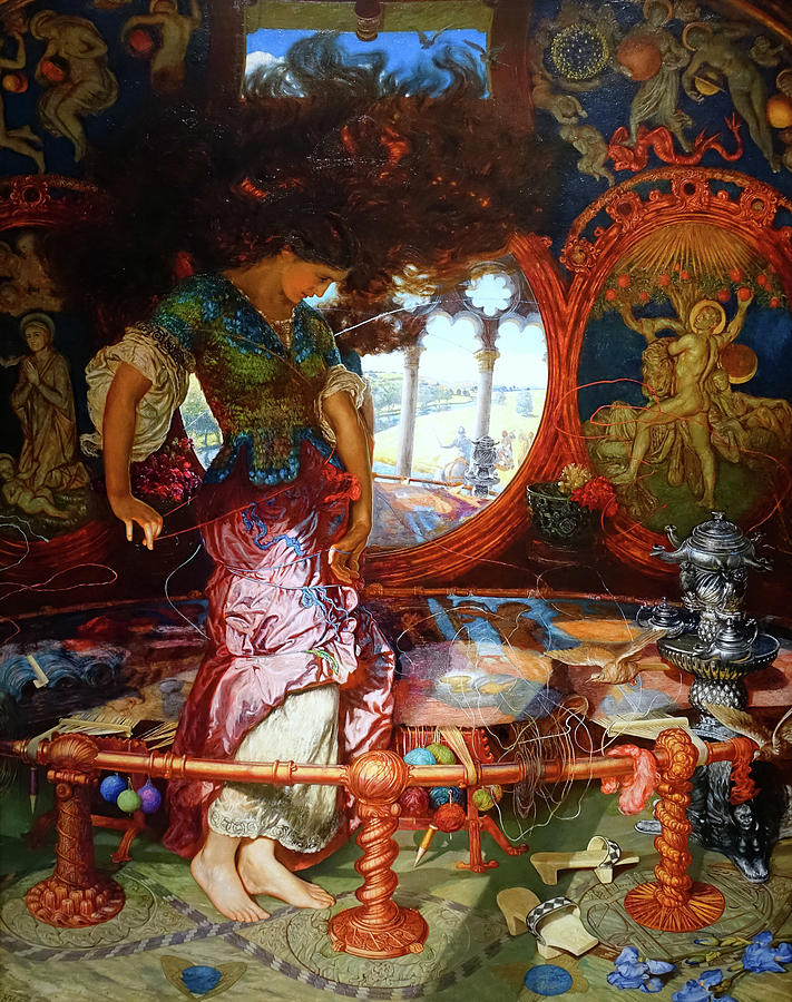 William Holman Hunt Painting - The Lady of Shalott, 1905 by William Holman Hunt