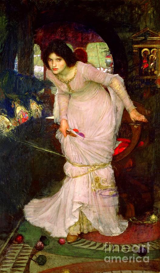 The Lady of Shalott Looking at Lancelot Painting by John William Waterhouse