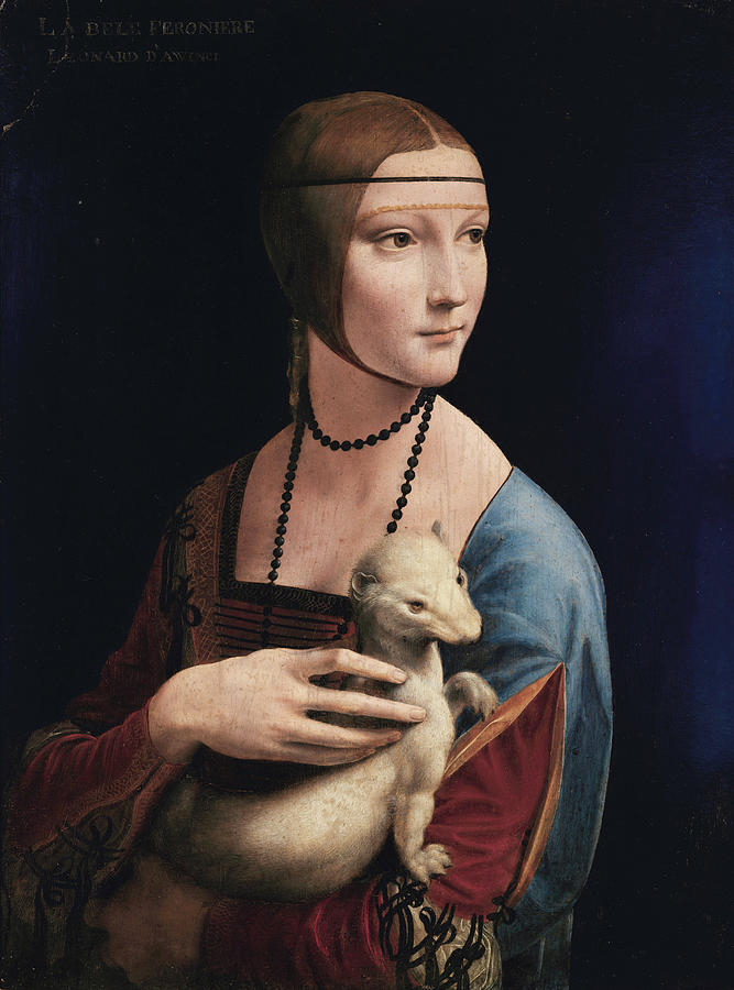 Leonardo Da Vinci Painting - The Lady with an Ermine, Cecilia Gallerani by Leonardo da Vinci