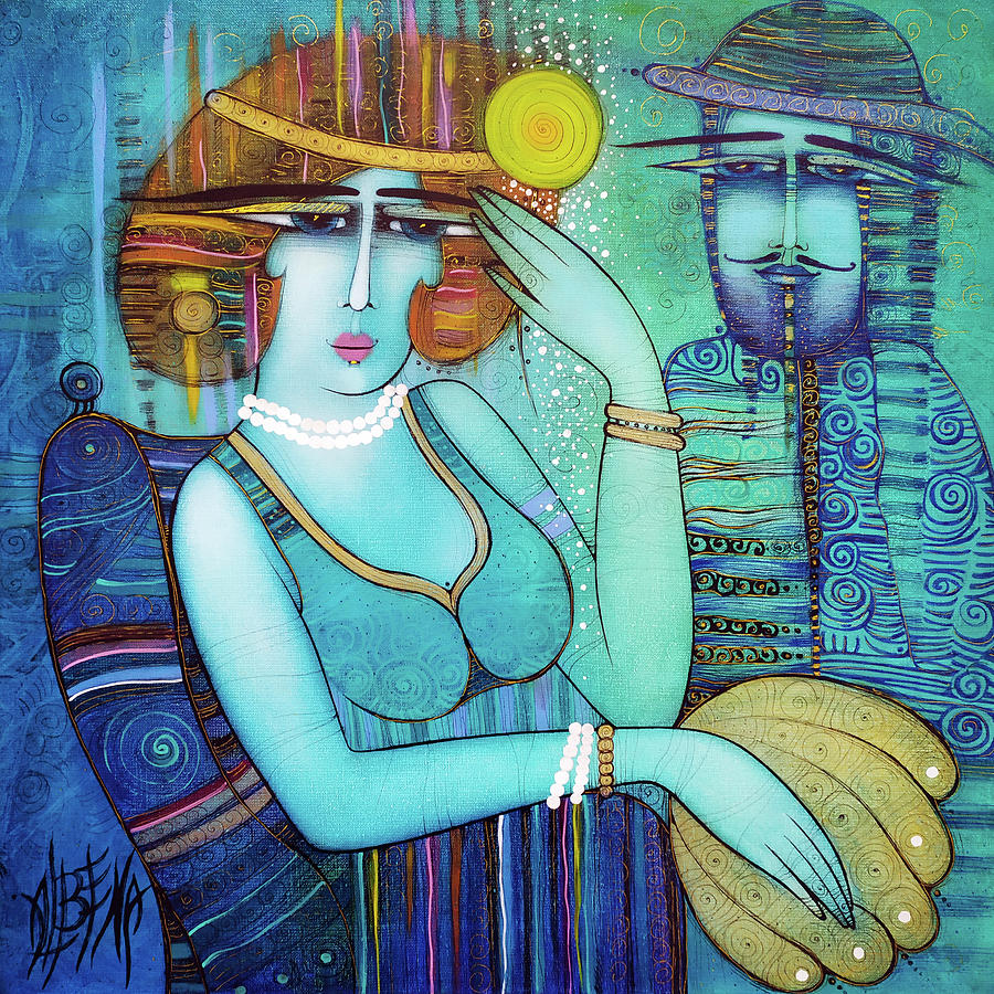 The Lady With Pearls Painting by Albena Vatcheva
