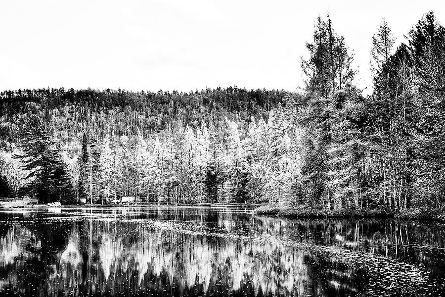 Black And White Photograph - The Lake at Woodcraft by David Patterson