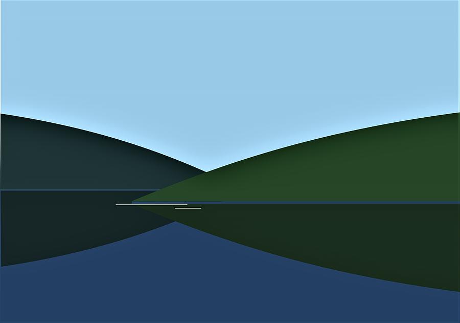 The Lake Digital Art by Fatline Graphic Art