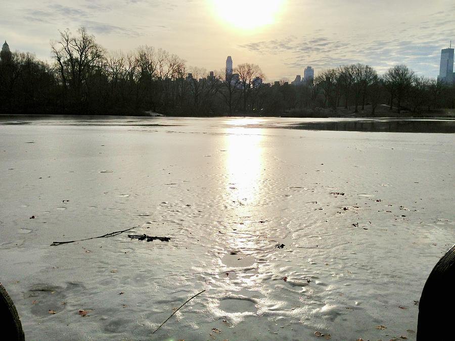 The Lake, Lightly Frozen Photograph by Judy Frisk