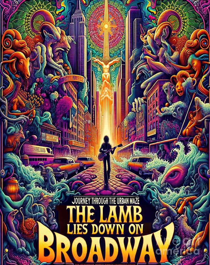 The Lamb Lies Down on Broadway music poster Digital Art by Movie World Posters